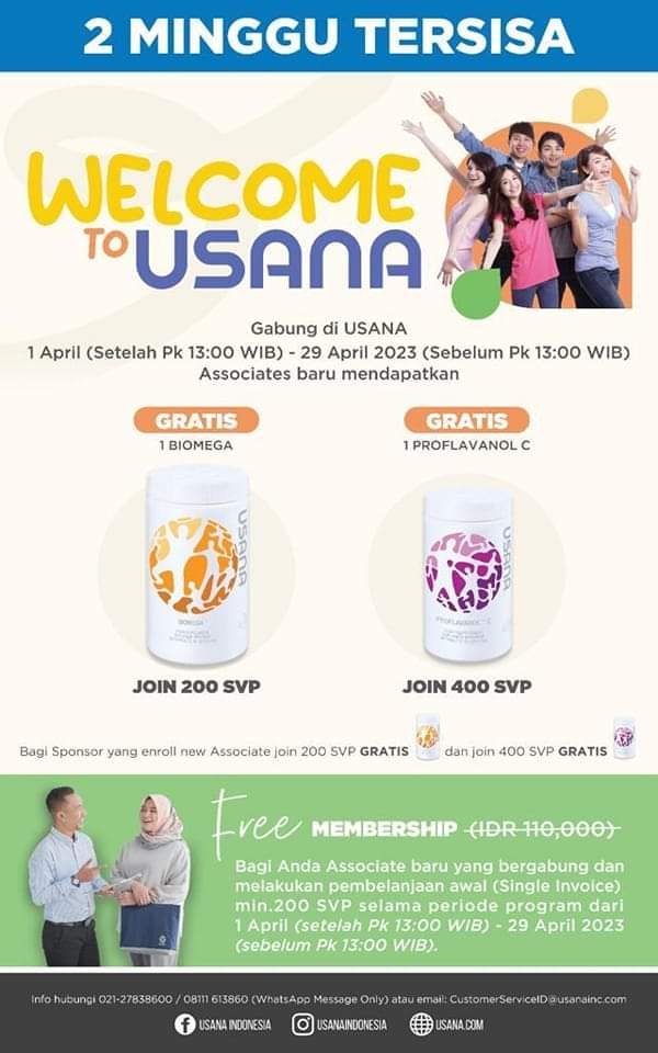 Gratis biaya pendaftaran USANA